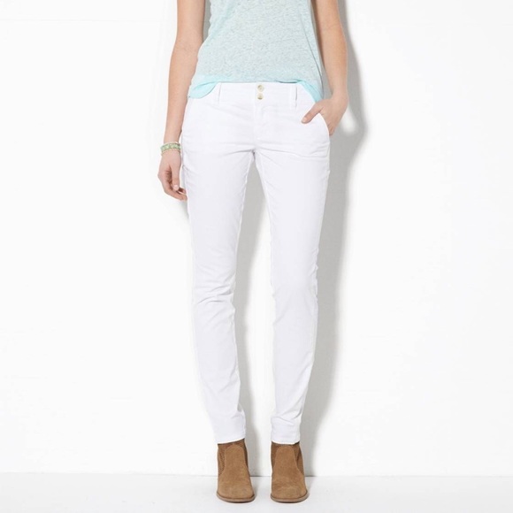 AMERICAN EAGLE White Straight Leg Ankle Pa… - Picture 1 of 8